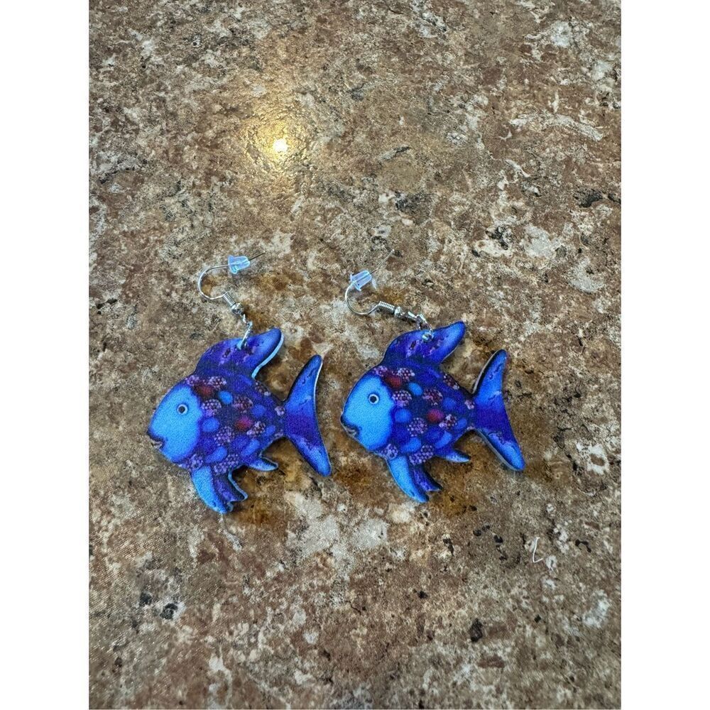 New boutique rainbow fish earrings